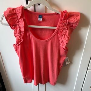 Old Navy Pink Flutter Sleeve Tank Top